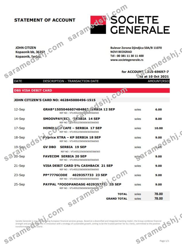 Serbia Societe Generale excel pdf